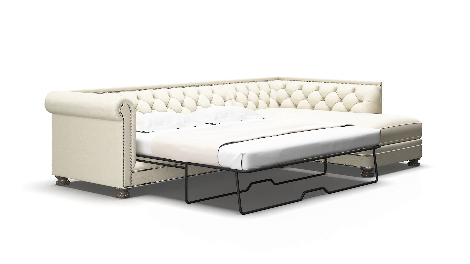 Athens Lana Sand Panel Sleeper Espresso legs 2