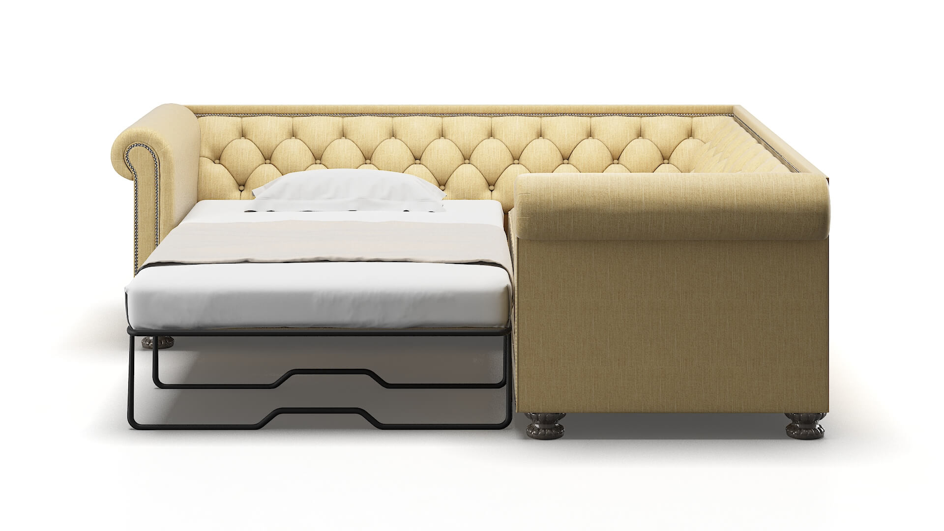 Athens Malibu Maize Sectional Sleeper Espresso legs 1