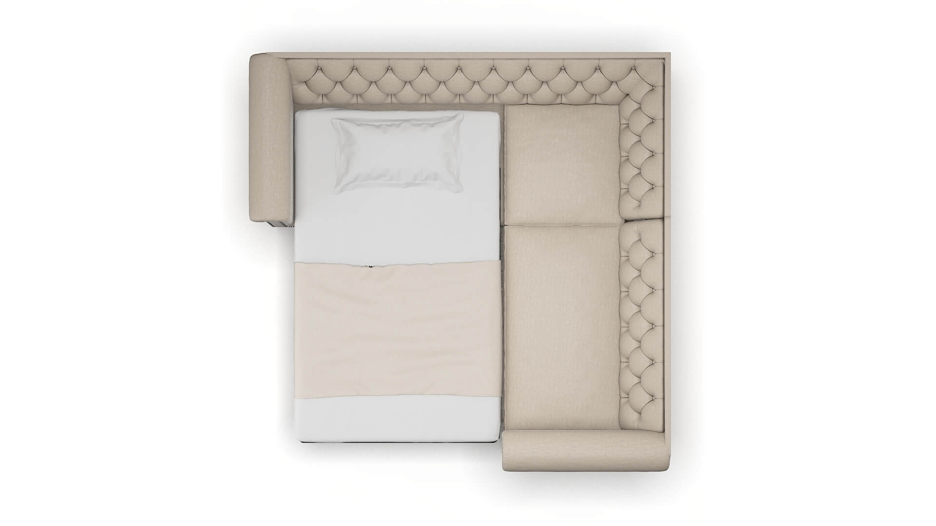 Athens Naples Almond Sectional Sleeper Espresso legs 3