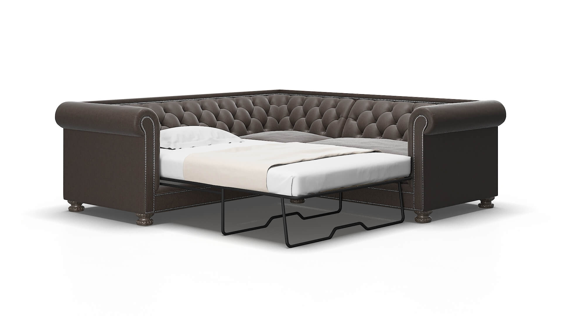 Athens Naples Graphite Sectional Sleeper Espresso legs 2