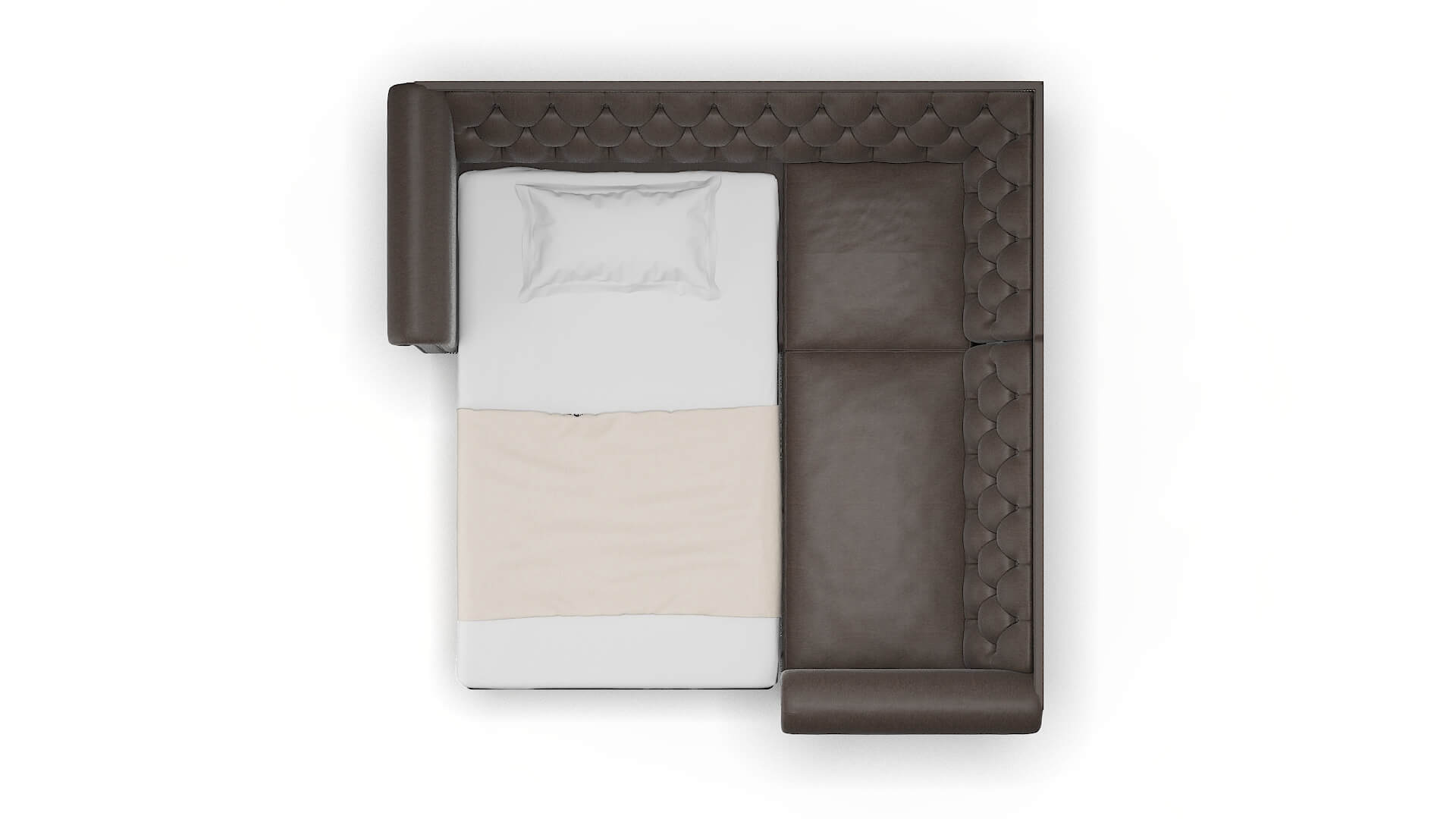 Athens Naples Graphite Sectional Sleeper Espresso legs 3