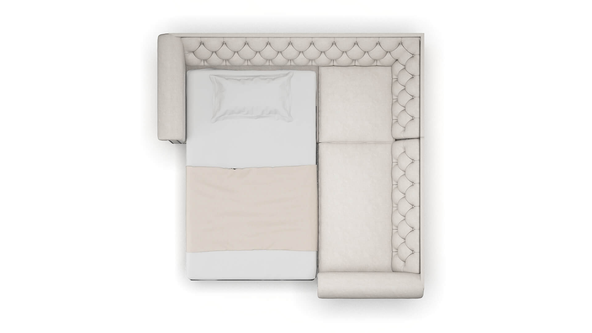 Athens Noble Grey Sectional Sleeper Espresso legs 3