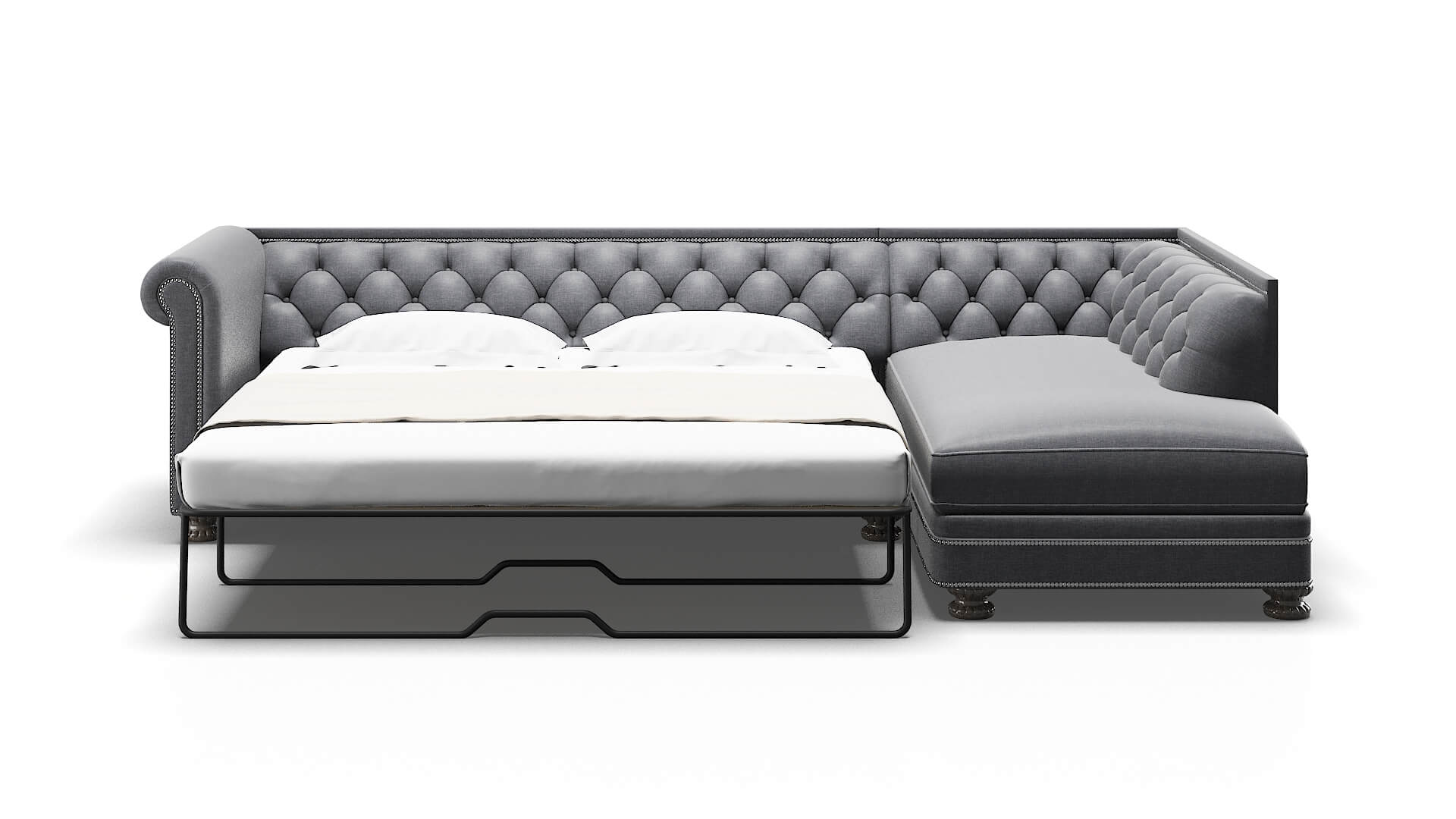 Athens Notion Graphite Panel Sleeper Espresso legs 1