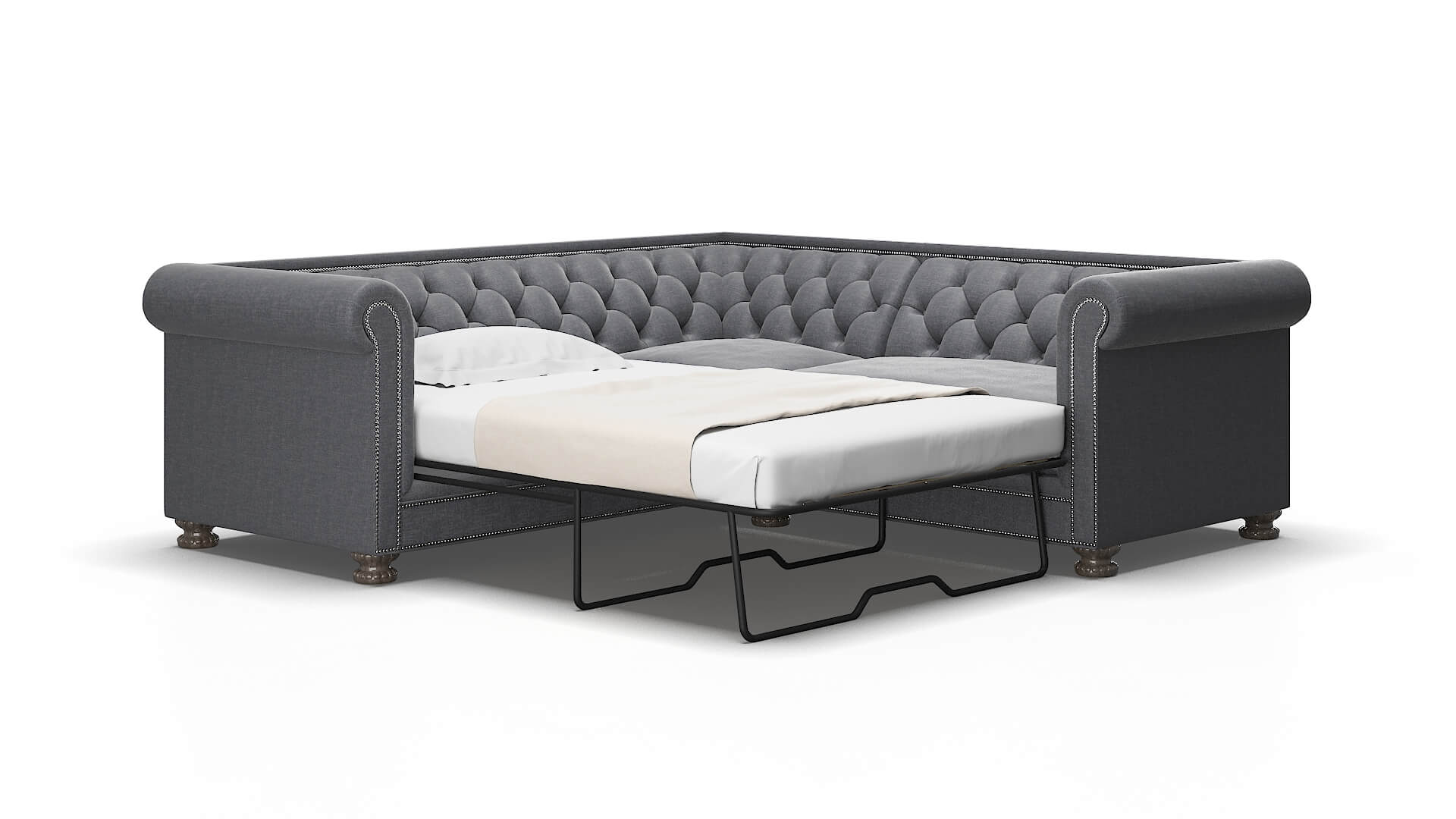 Athens Notion graphite Sectional sleeper Espresso Legs  2