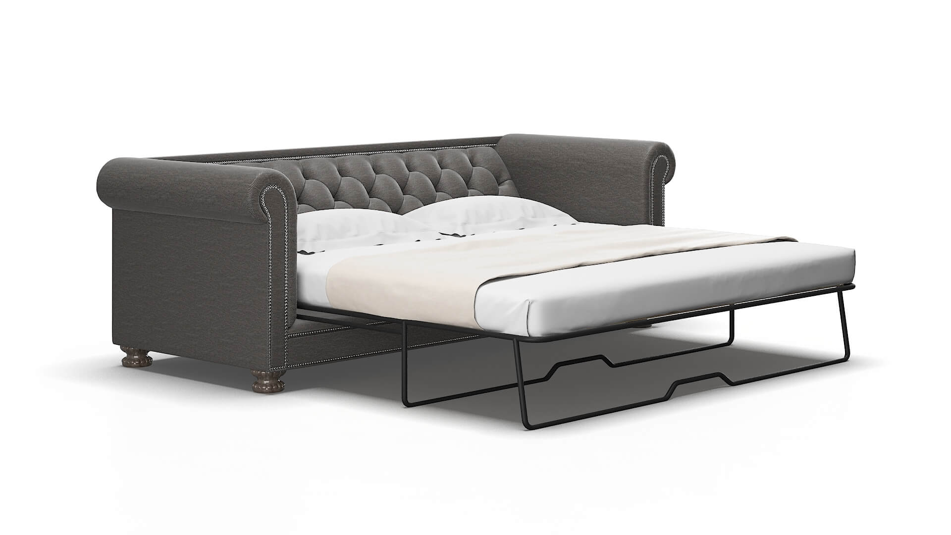 Athens Oscar Grey Sofa Sleeper Espresso legs 2