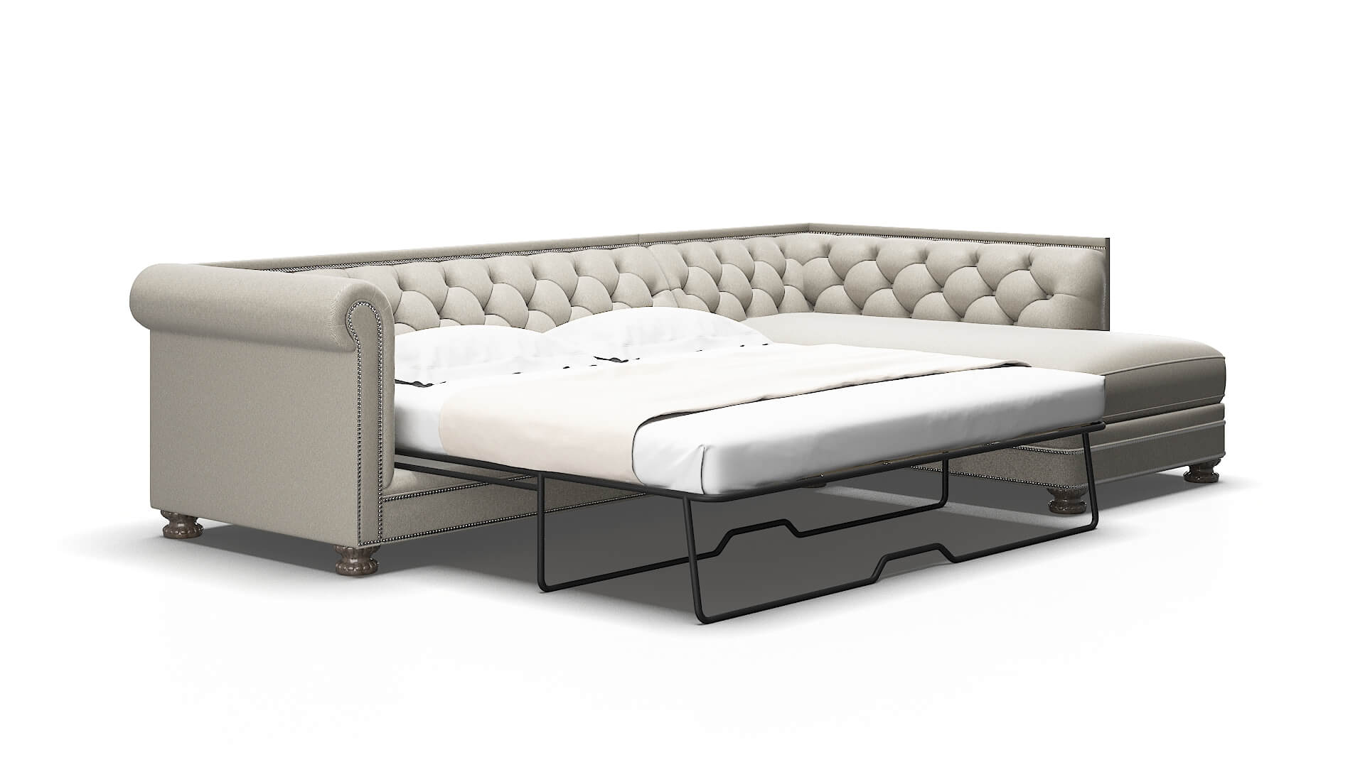 Athens Oscar Silver Panel Sleeper Espresso legs 2