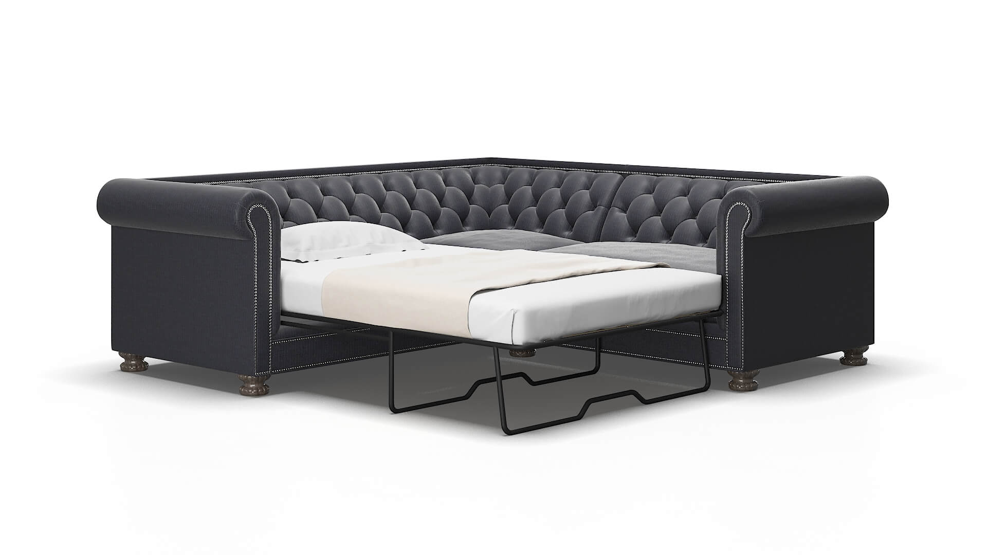 Athens Parker midnight Sectional sleeper Espresso Legs  2