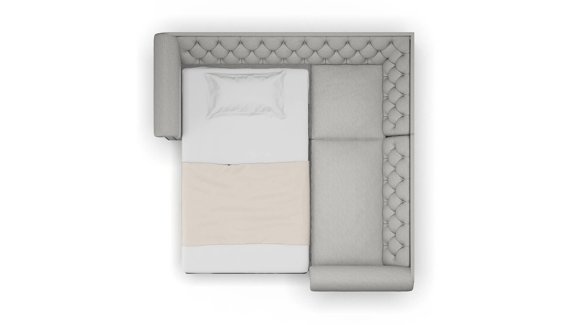 Athens Parker Silver Sectional Sleeper Espresso legs 3