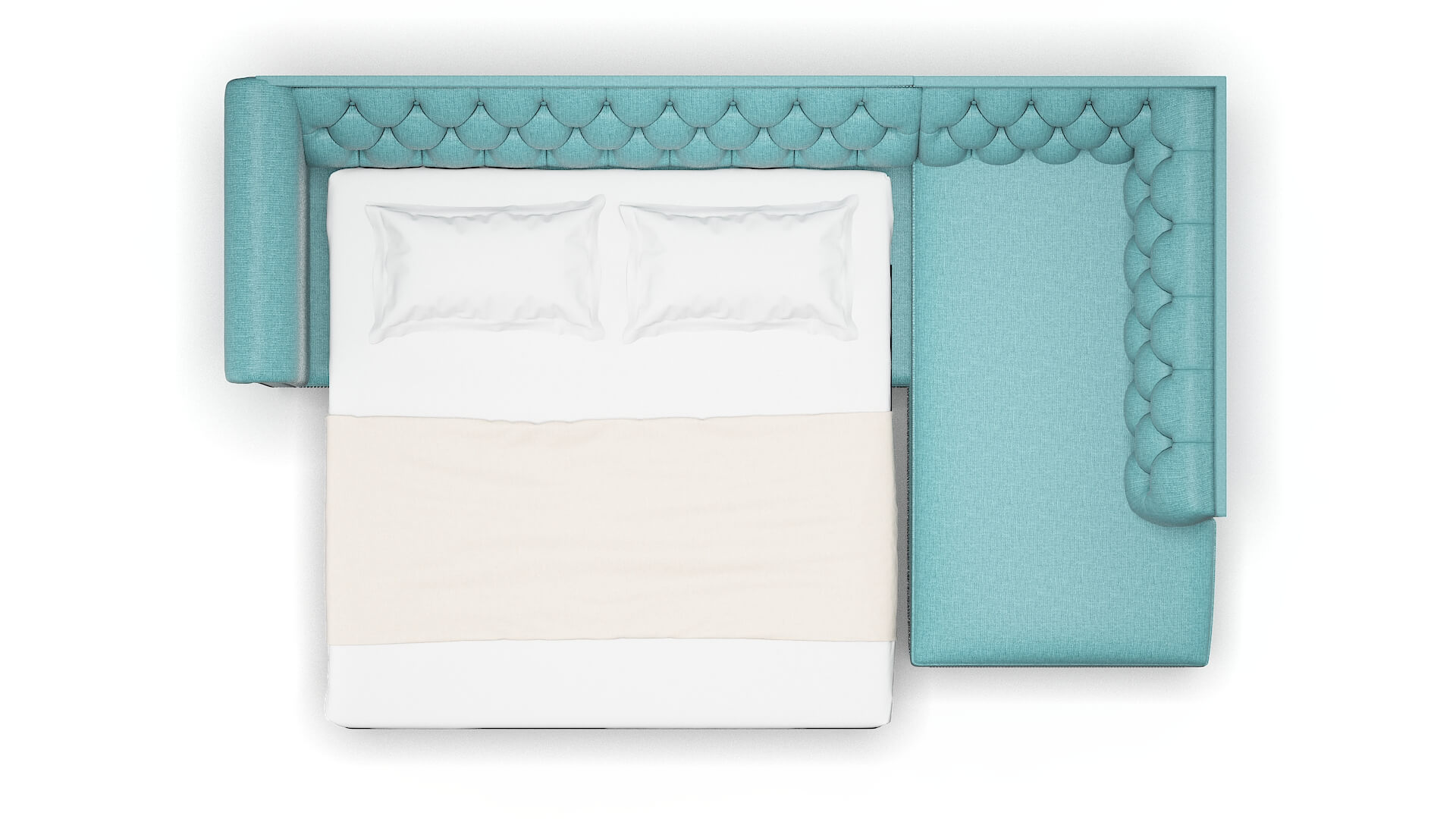 Athens Parker Turquoise Panel Sleeper Espresso legs 3