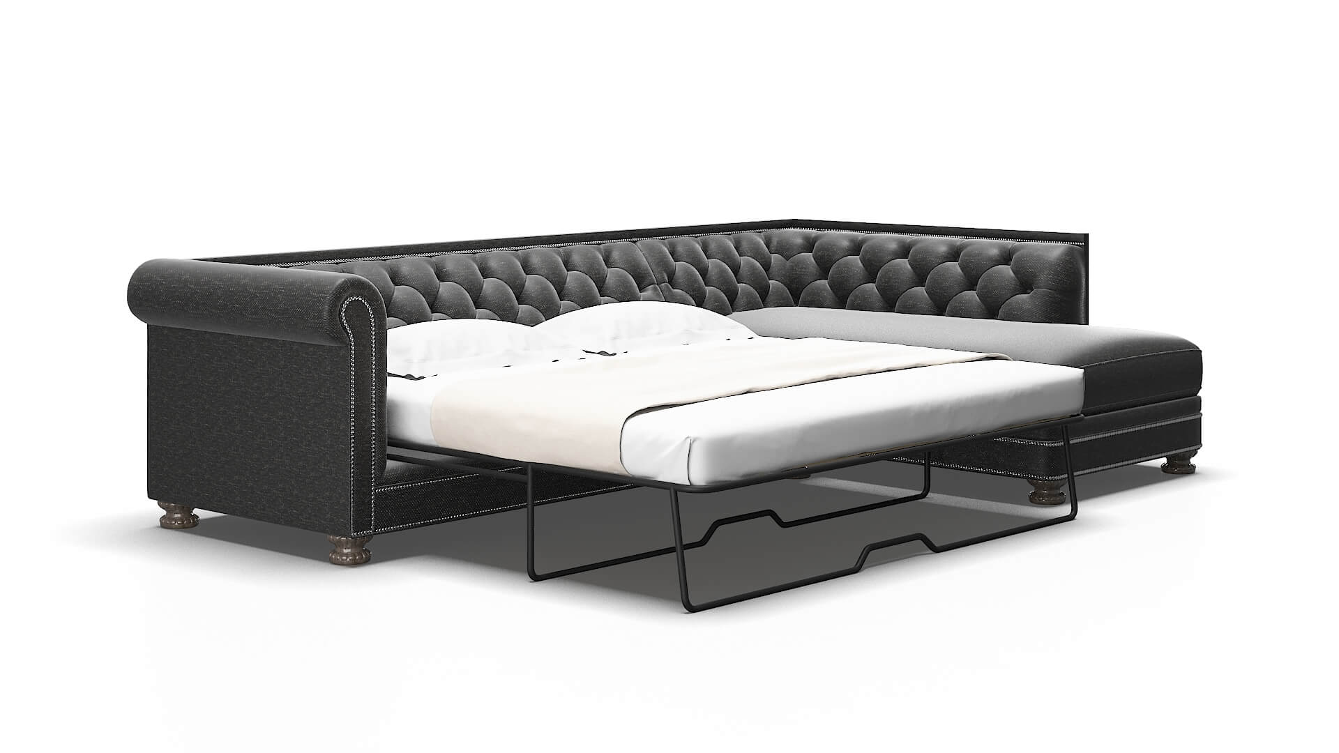 Athens Phoenix Charcoal Panel Sleeper espresso legs 2