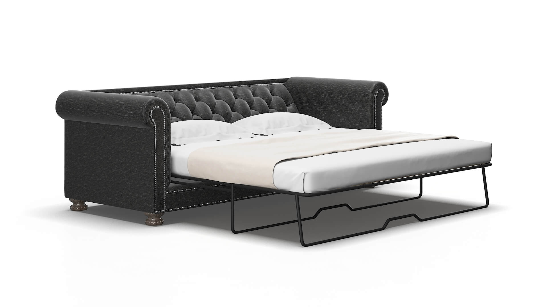 Athens Phoenix Charcoal Sofa Sleeper espresso legs 2