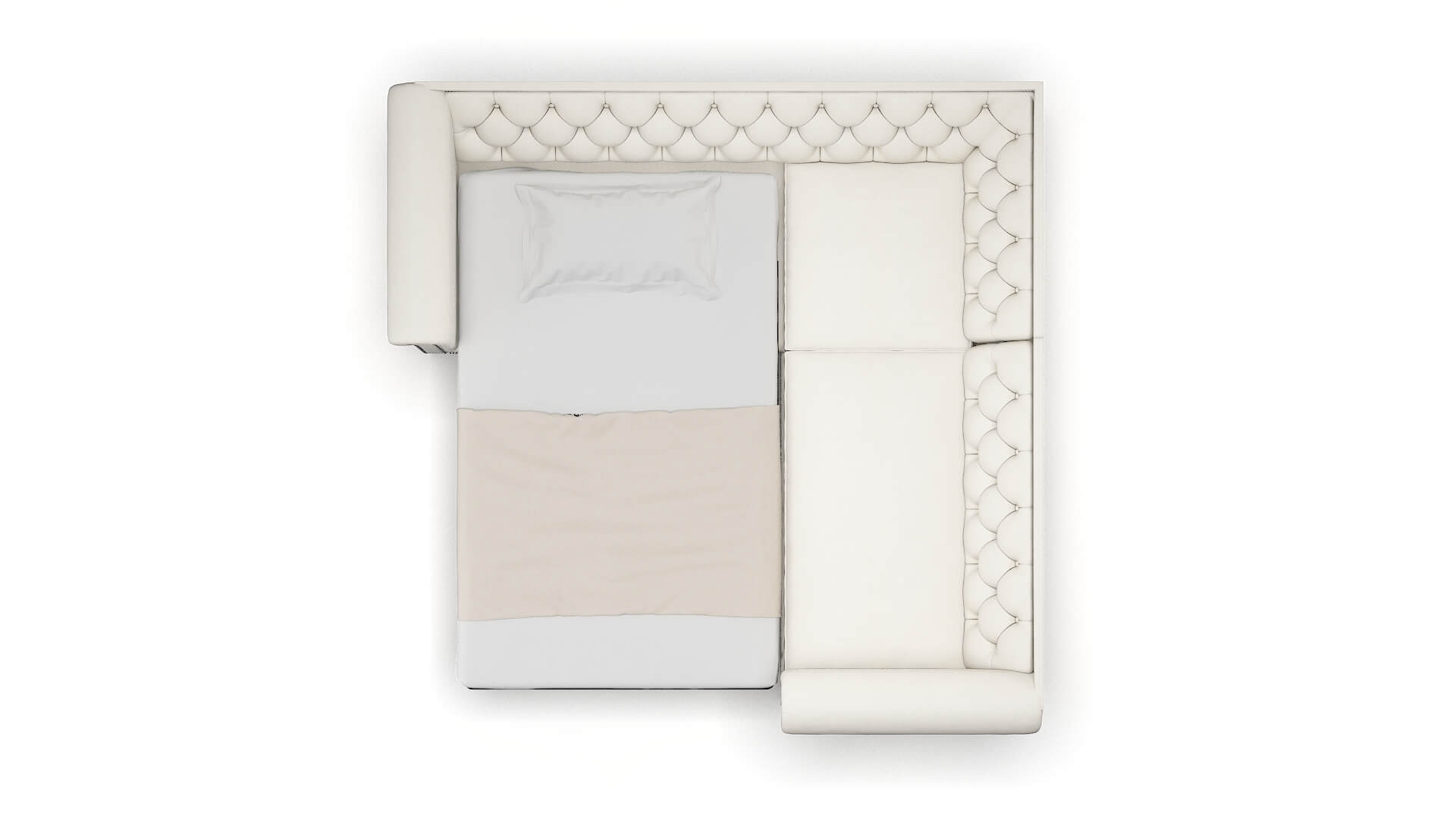 Athens R_prize Cream Sectional Sleeper Espresso legs 3