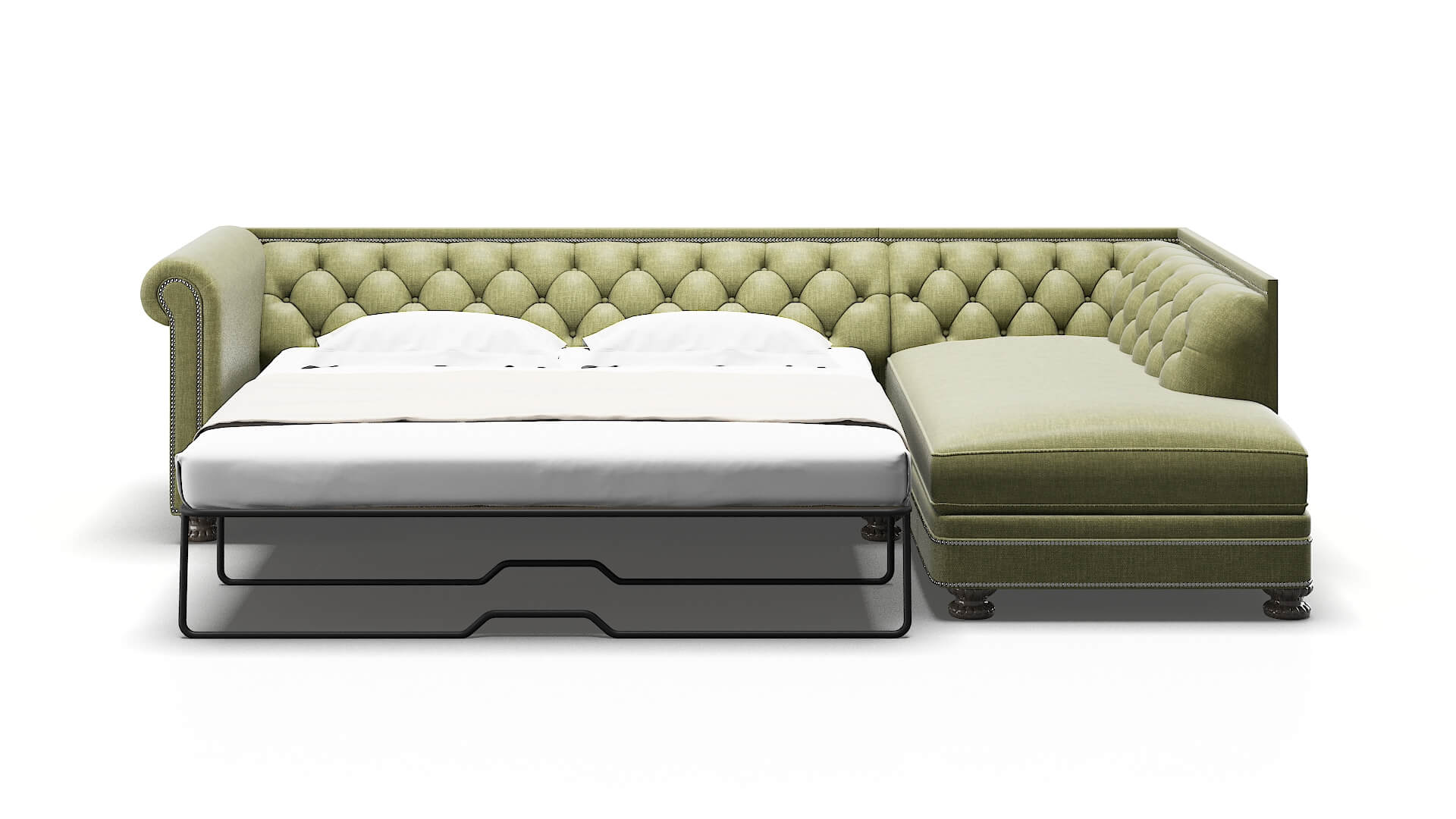 Athens Rocket Evergreen Panel Sleeper Espresso legs 1