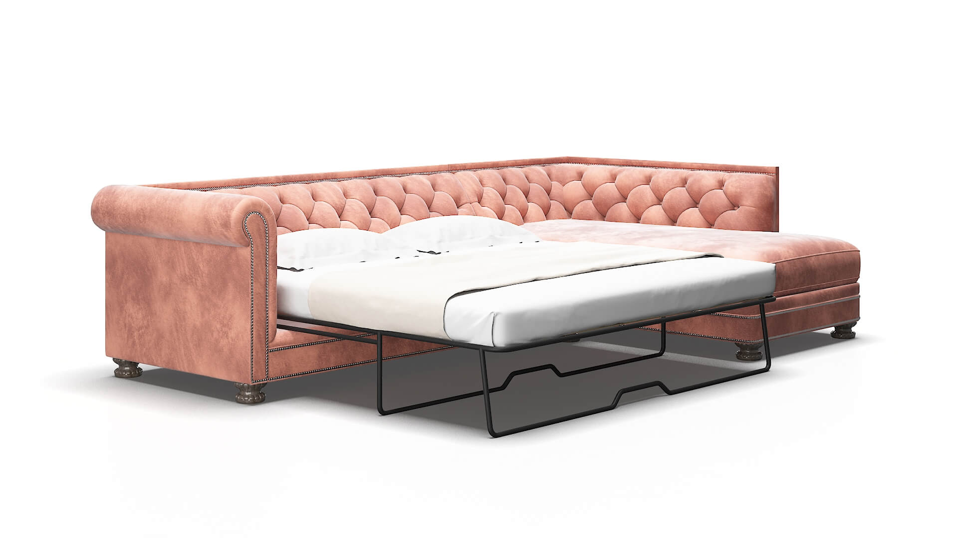 Athens Royale Blush Panel Sleeper Espresso legs 2