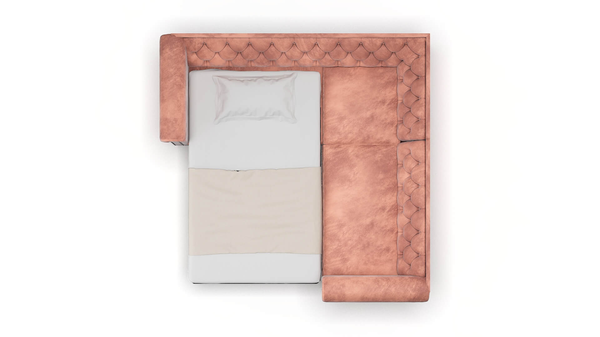 Athens Royale Blush Sectional Sleeper Espresso legs 3