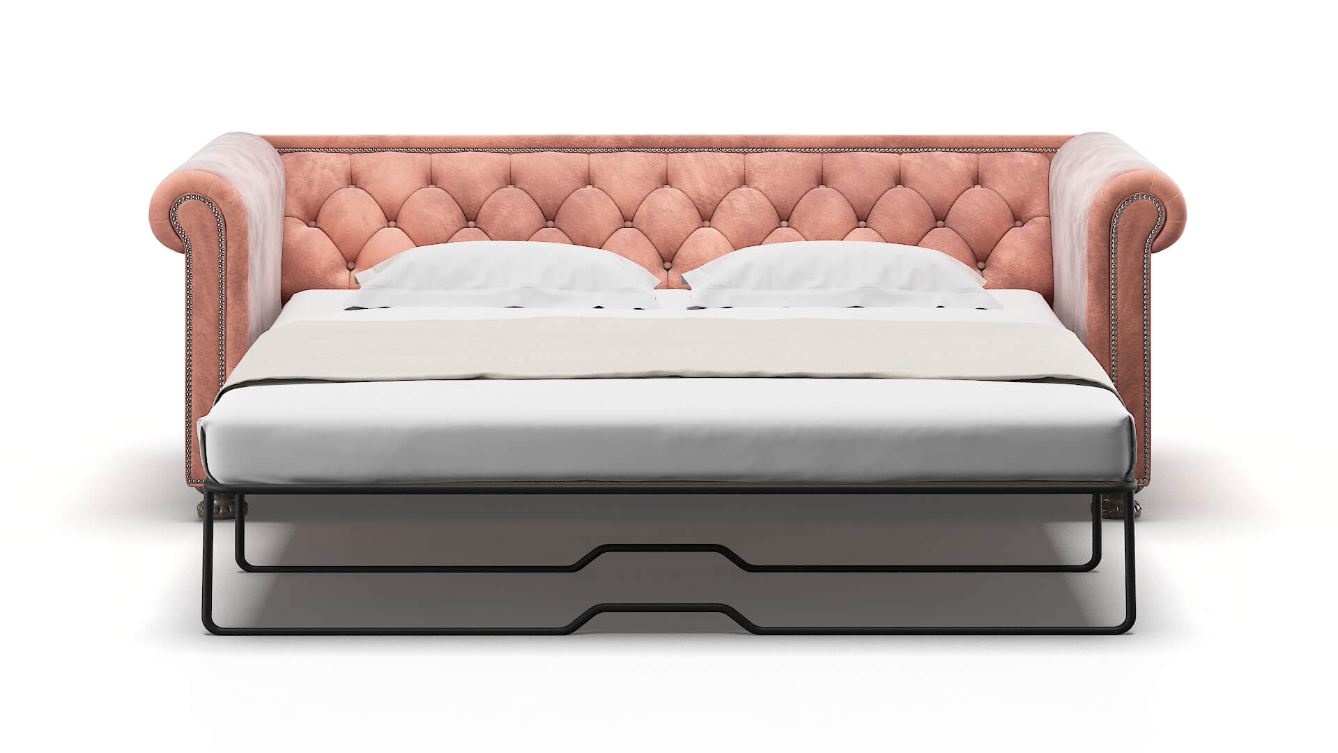 Athens Royale Blush Sofa Sleeper Espresso legs 1