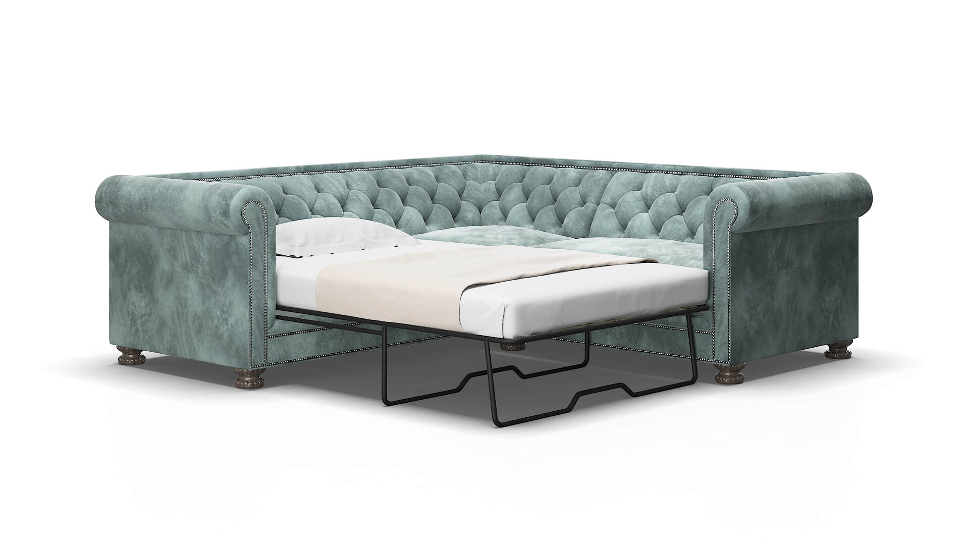 Athens Royale cloud Sectional sleeper Espresso Legs  2