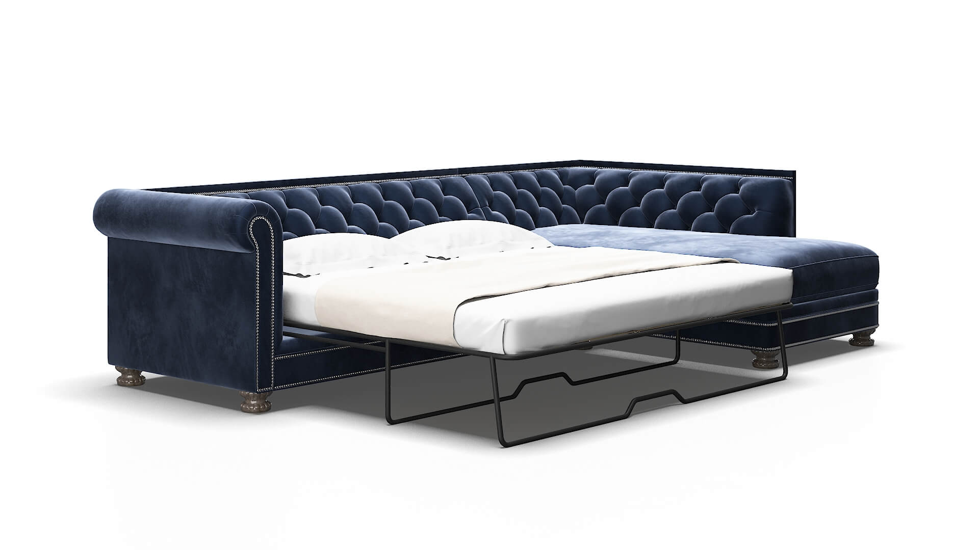 Athens Royale cobalt Panel sleeper Espresso Legs  2
