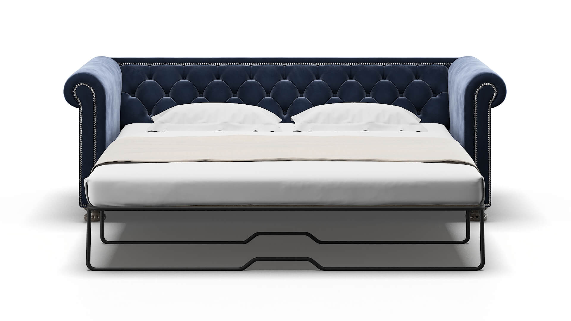 Athens Royale Cobalt Sofa Sleeper Espresso legs 1