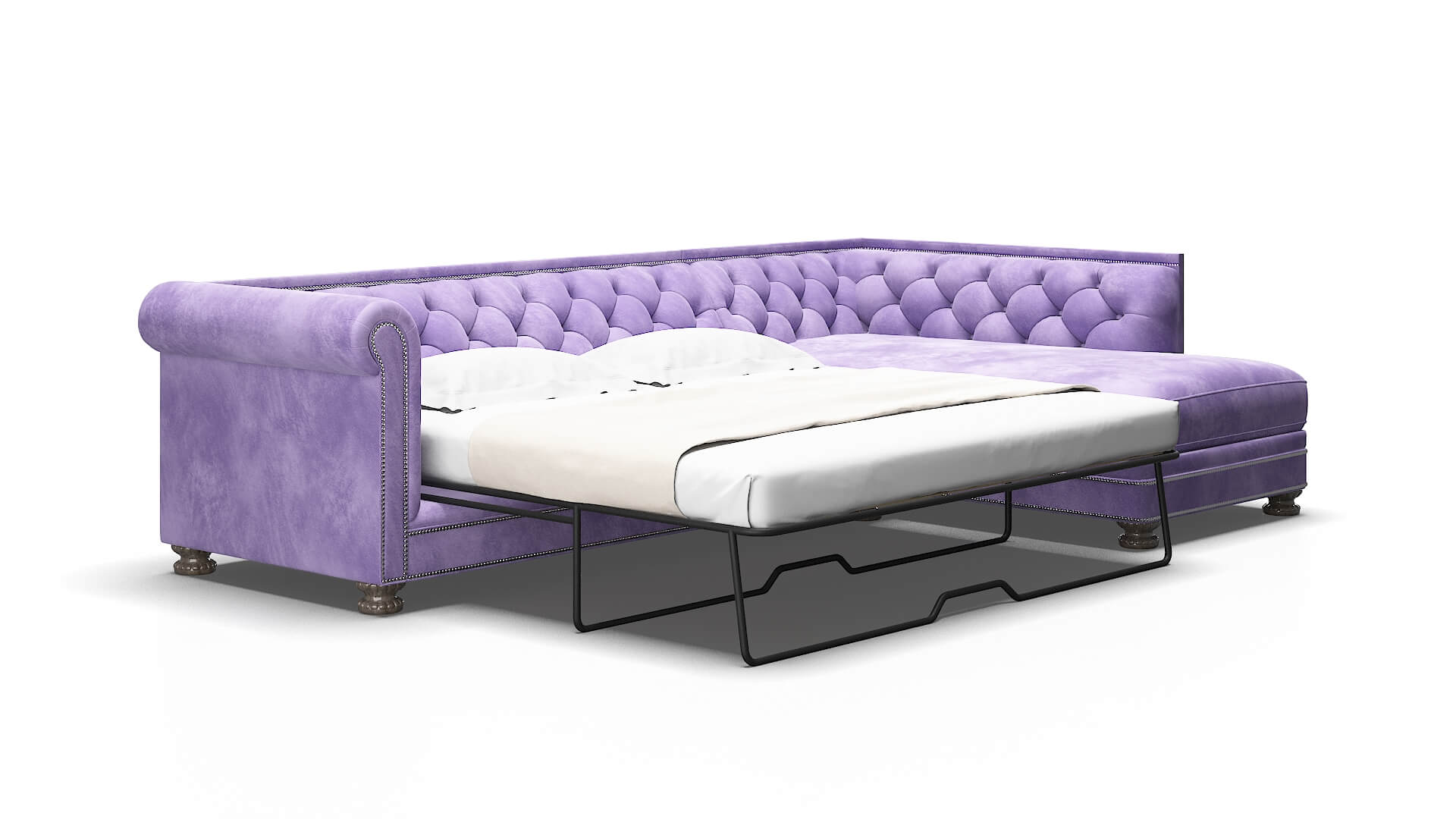 Athens Royale lavender Panel sleeper Espresso Legs  2