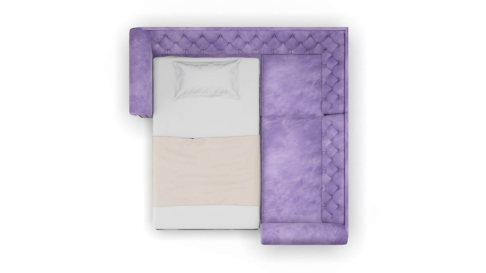 Athens Royale Lavender Sectional Sleeper Espresso legs 3