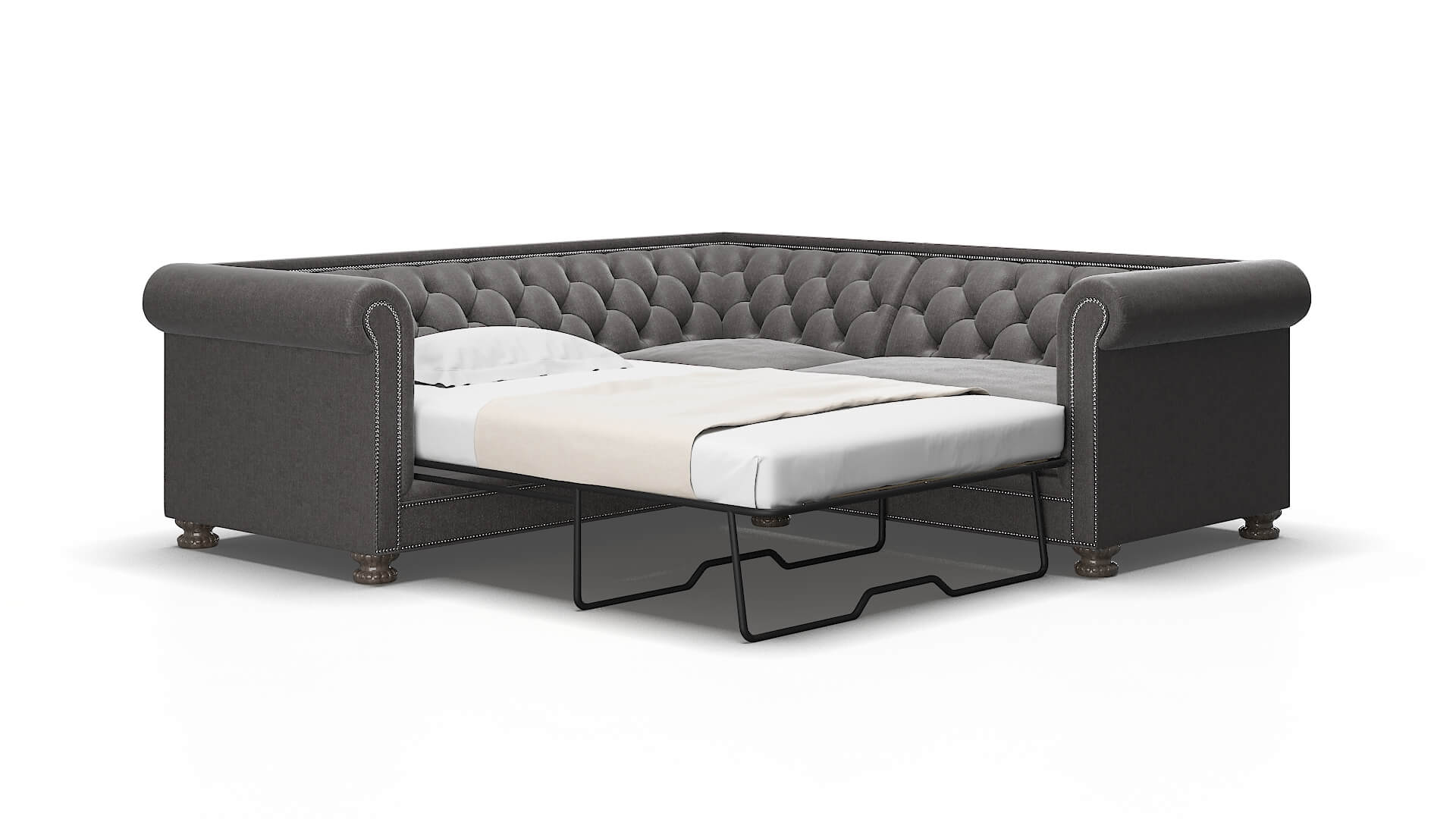 Athens Sasha grey Sectional sleeper Espresso Legs  2