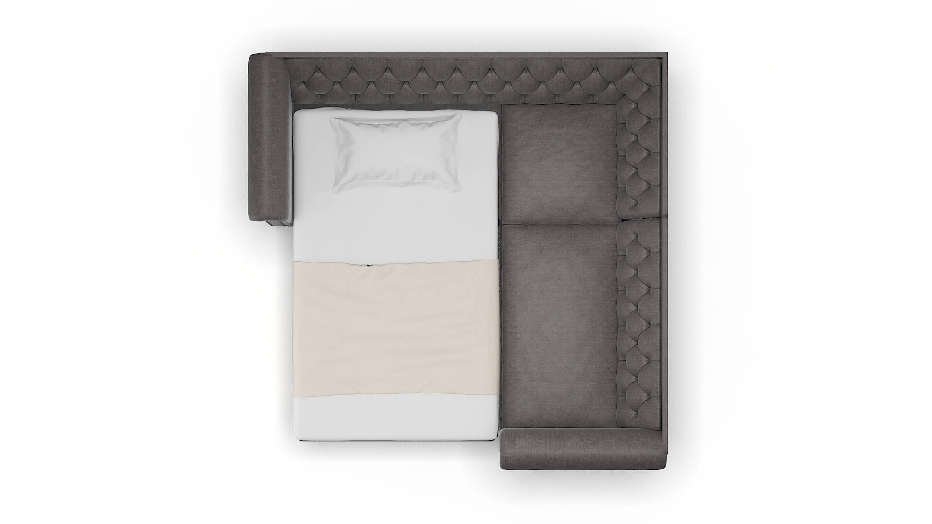 Athens Sasha Grey Sectional Sleeper Espresso legs 3