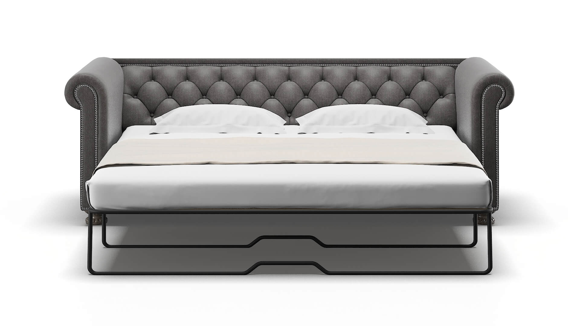 Athens Sasha Grey Sofa Sleeper Espresso legs 1