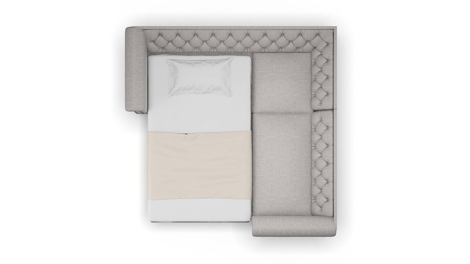 Athens Sasha Silver Sectional Sleeper Espresso legs 3