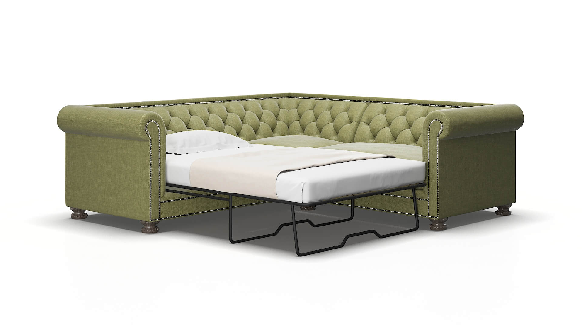 Athens Simplex sour_apple Sectional sleeper Espresso Legs  2