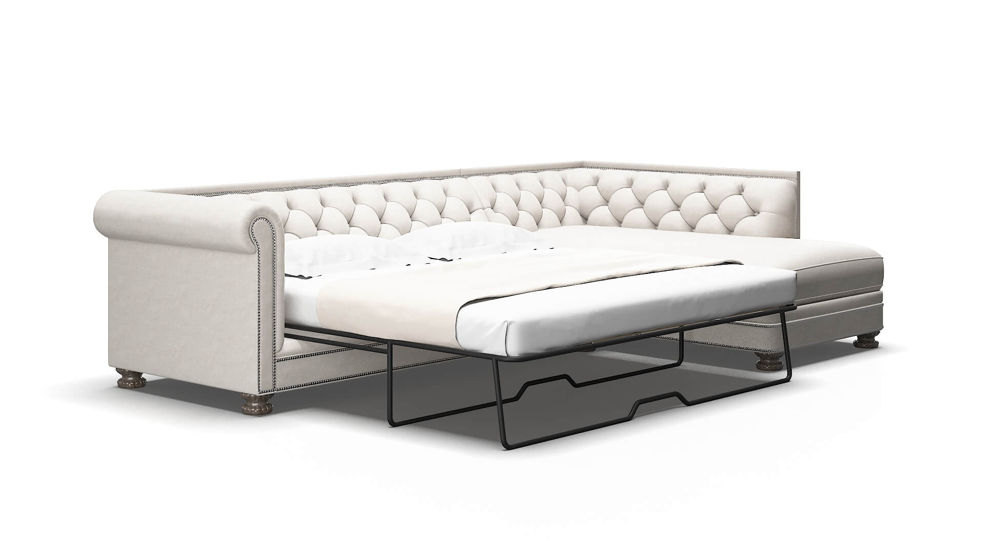 Athens Suave dove Panel sleeper Espresso Legs  2