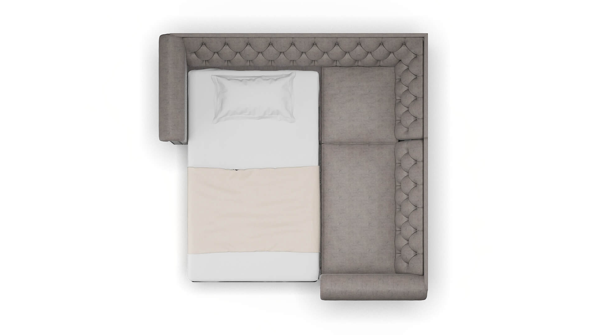 Athens Suave Slate Sectional Sleeper Espresso legs 3