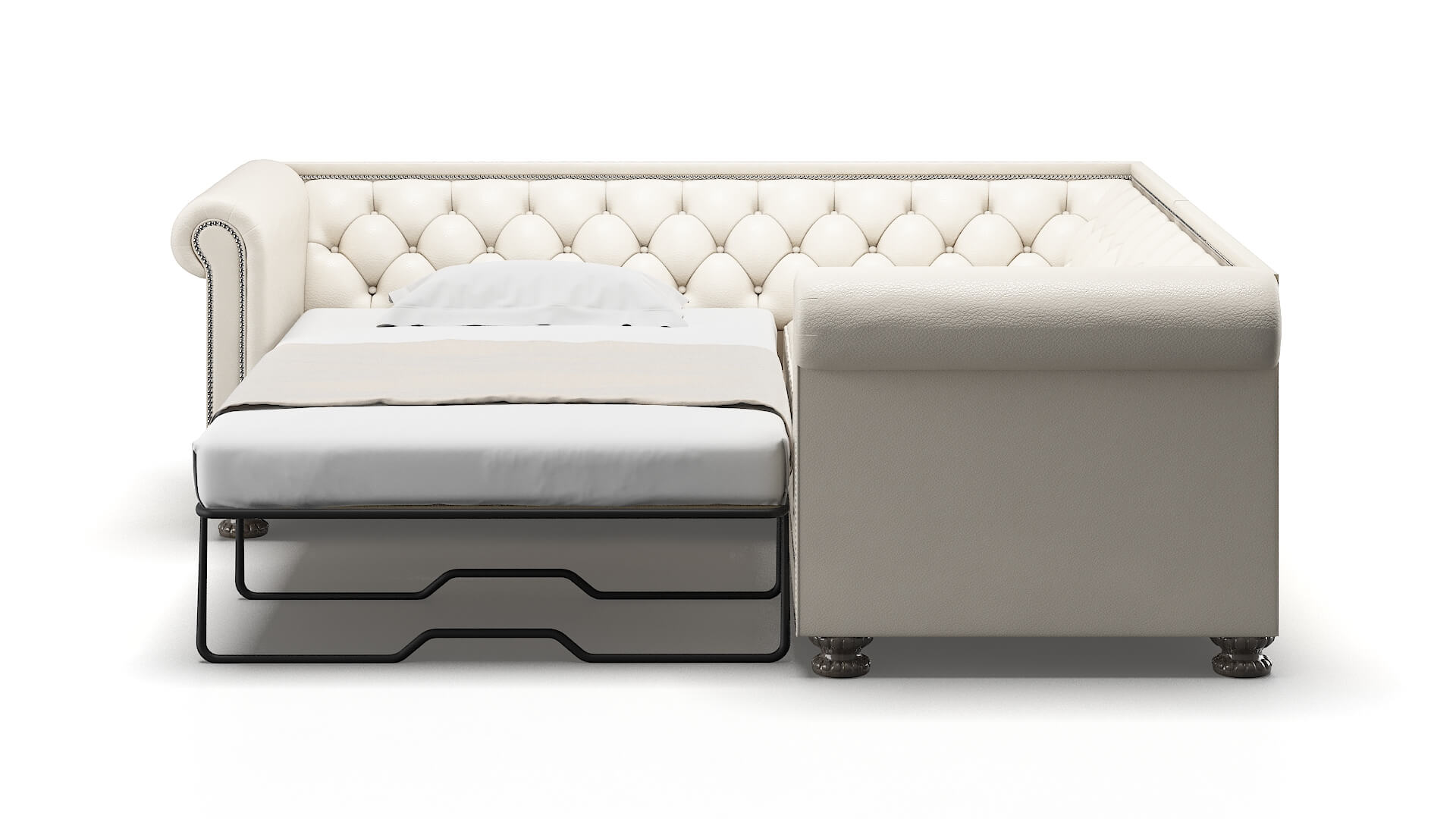 Athens Urban_d Snow Sectional Sleeper Espresso legs 1