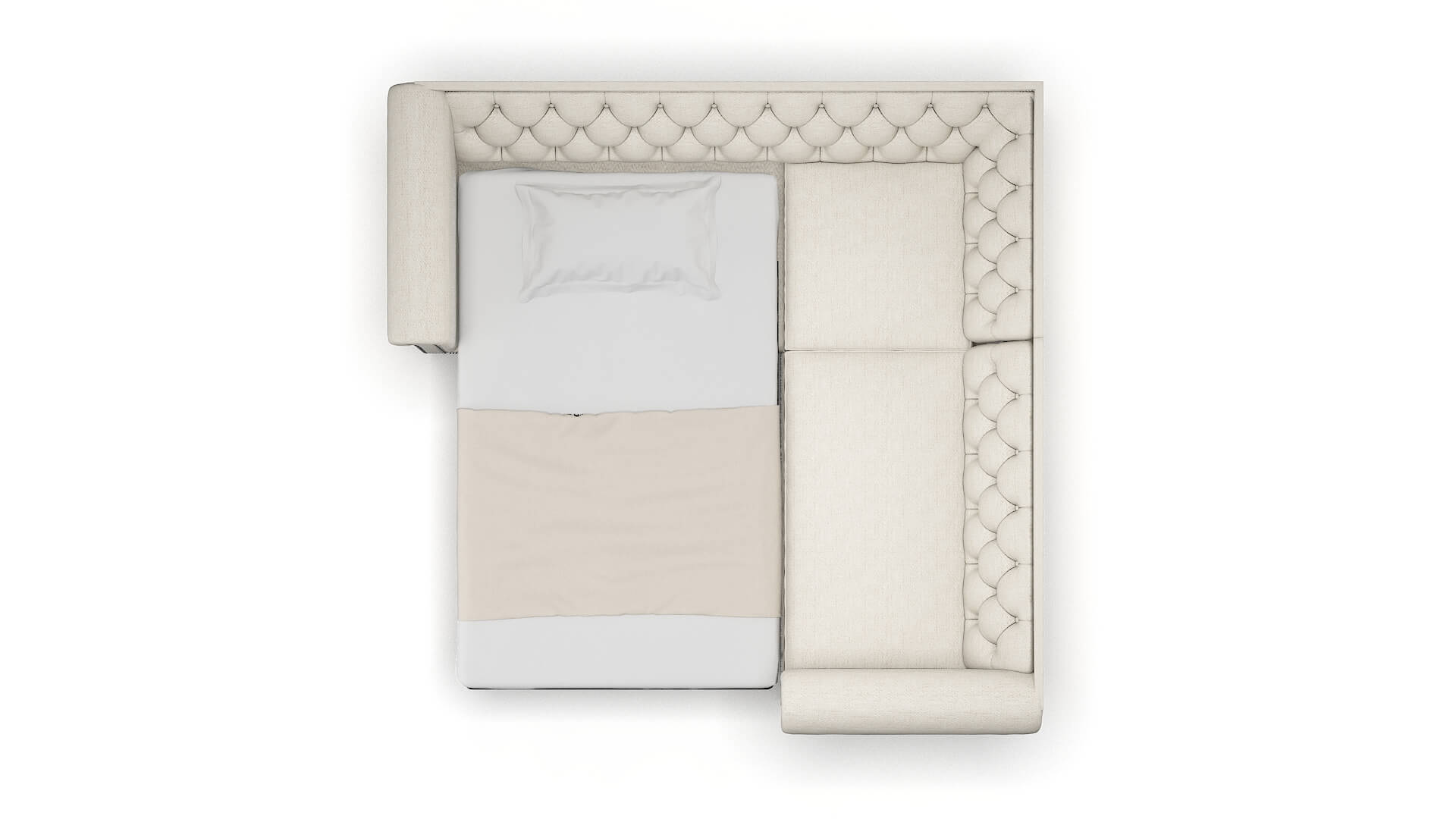 Athens Venus Cream Sectional Sleeper Espresso legs 3