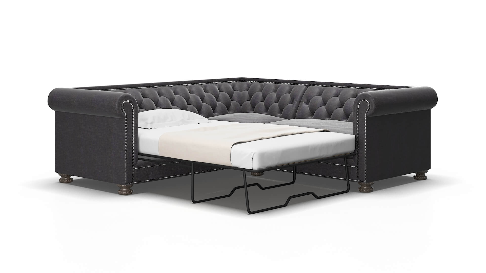Athens Venus Onyx Sectional Sleeper Espresso legs 2