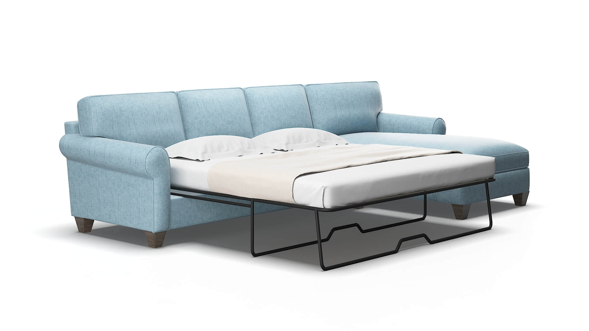 Augusta Atlas Turquoise Panel Sleeper Espresso legs 2