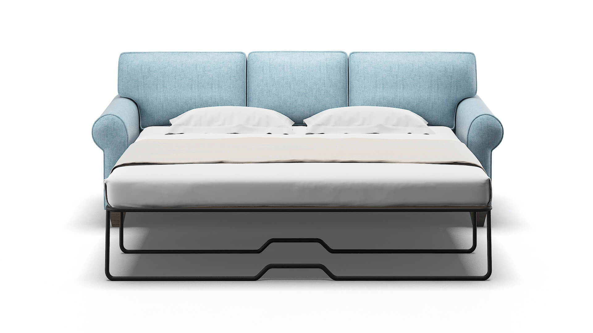 Augusta Atlas Turquoise Sofa Sleeper Espresso legs 1