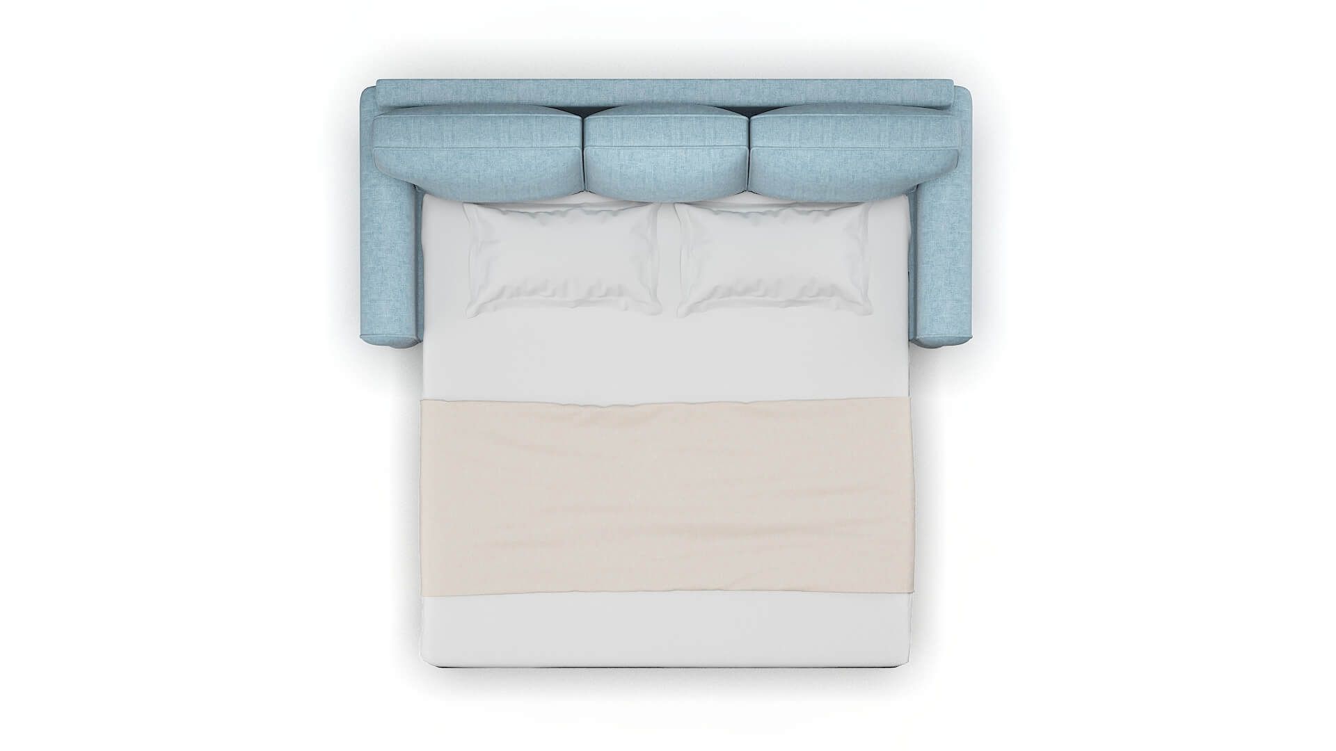 Augusta Atlas Turquoise Sofa Sleeper Espresso legs 3