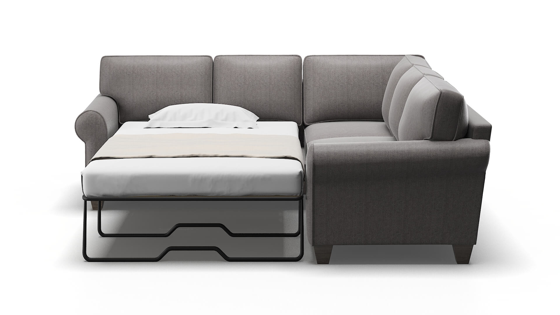 Augusta Atlas_plz Silver Sectional Sleeper Espresso legs 1