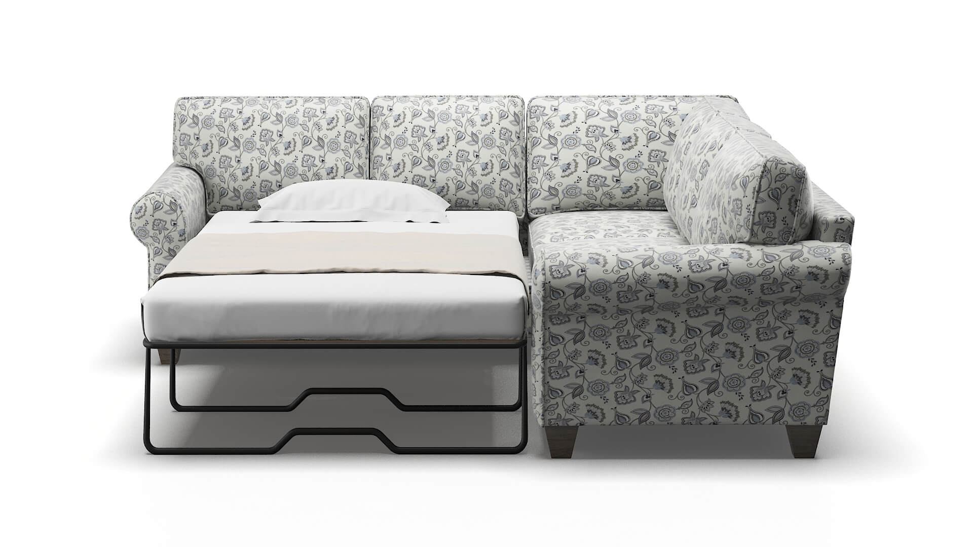 Augusta Avignon Sky Sectional Sleeper Espresso legs 1