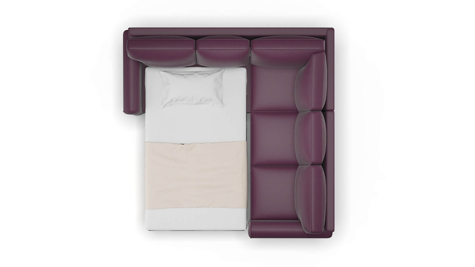 Augusta Bella Aubergine Sectional Sleeper Espresso legs 3