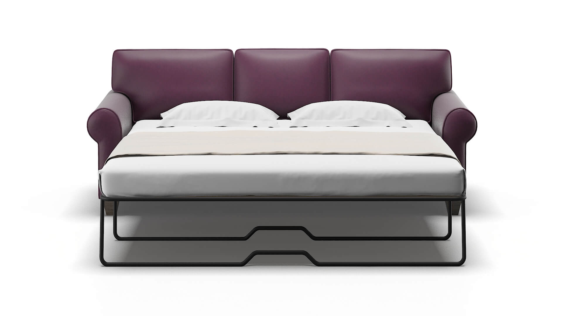 Augusta Bella Aubergine Sofa Sleeper Espresso legs 1