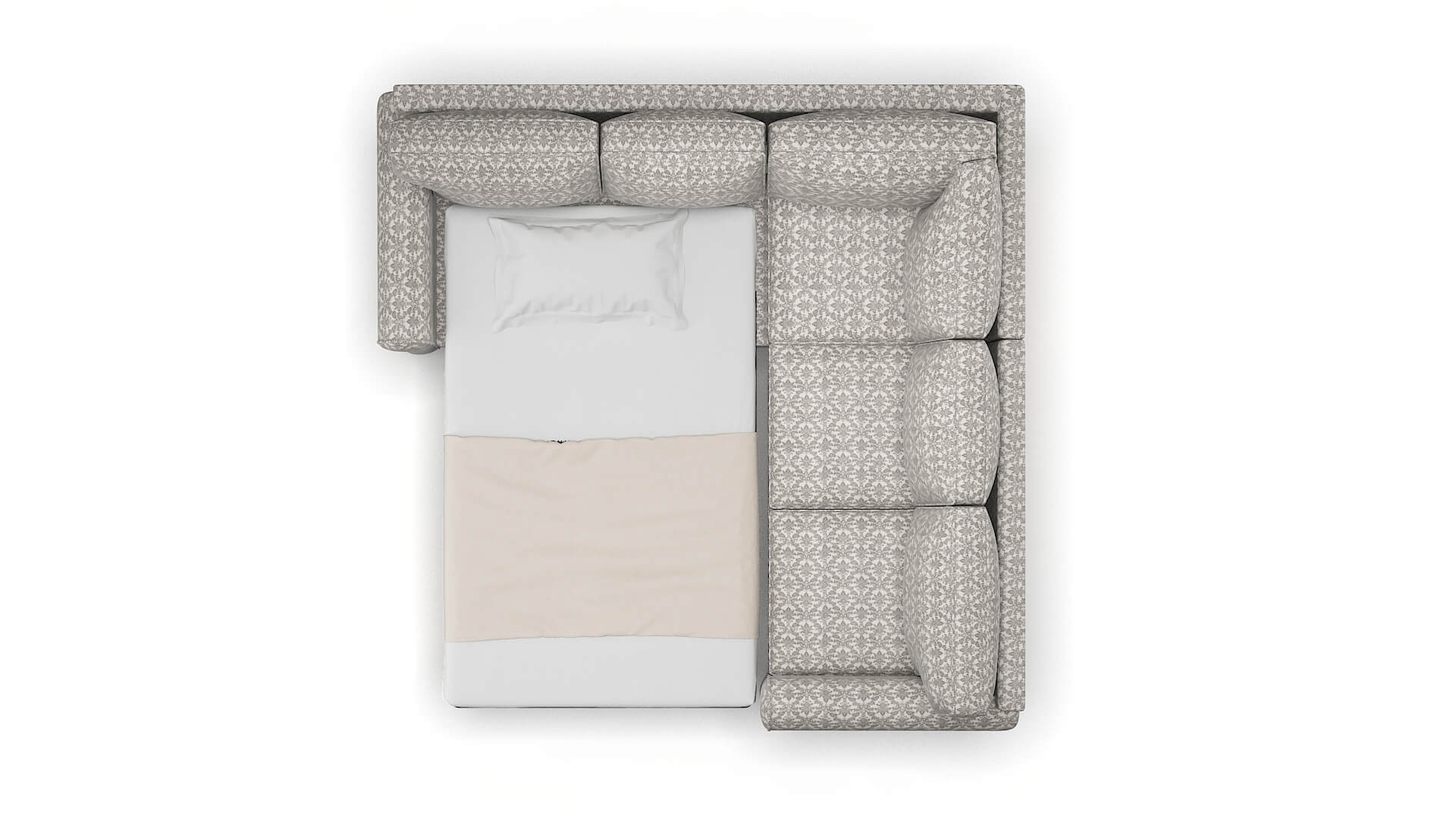 Augusta Bergamo Dove Sectional Sleeper Espresso legs 3