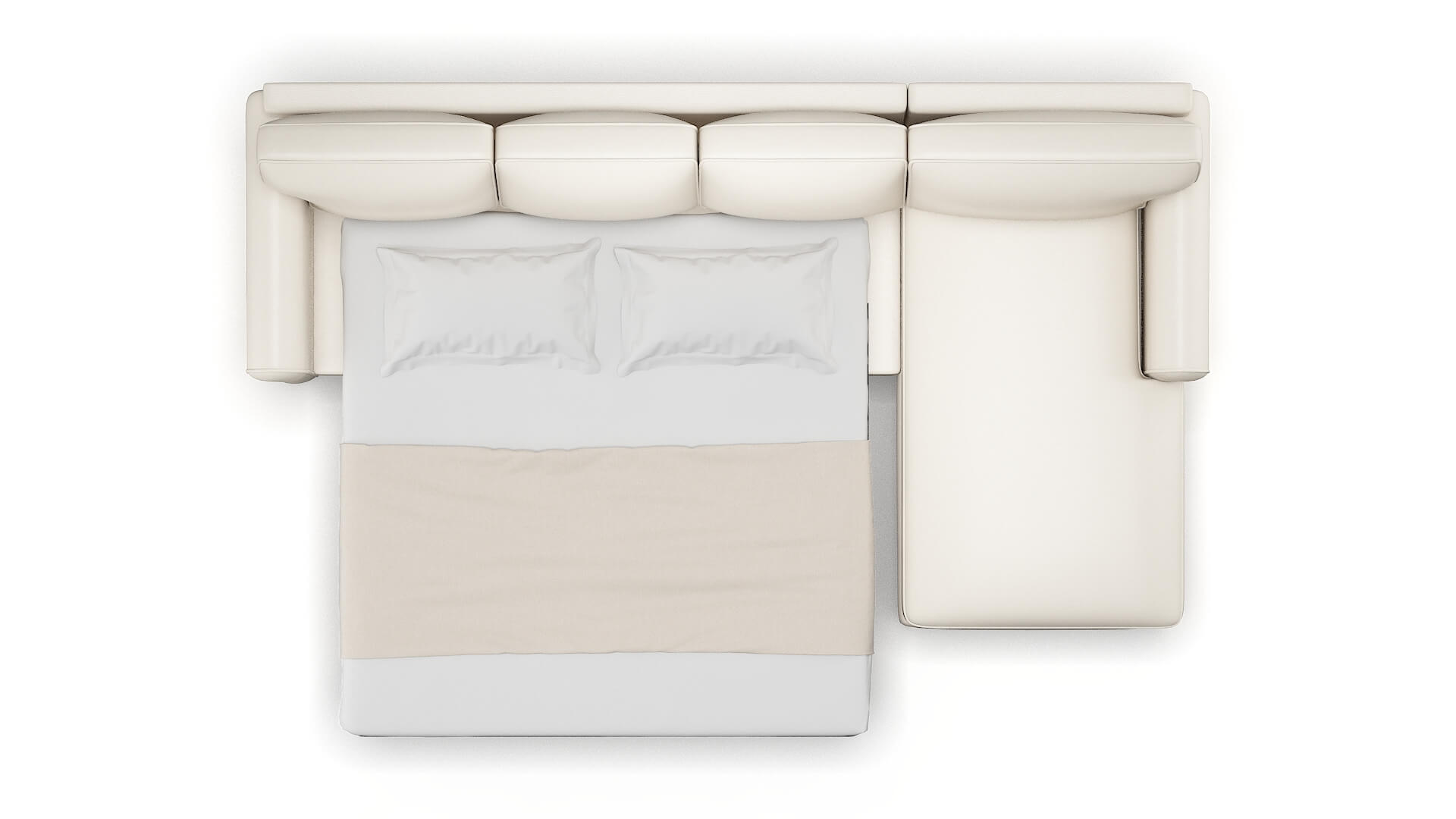 Augusta Blanche Milky Panel Sleeper Espresso legs 3