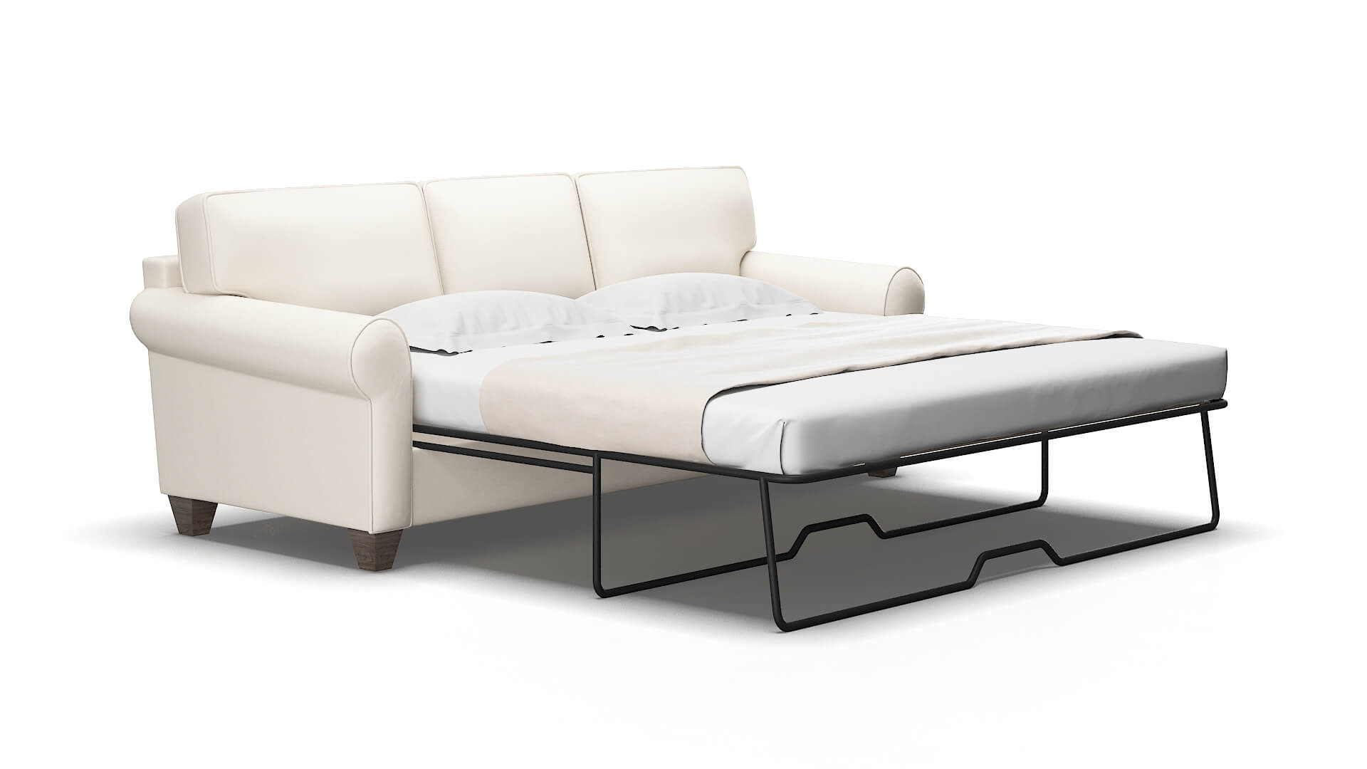 Augusta Blanche milky Sofa sleeper Espresso Legs  2