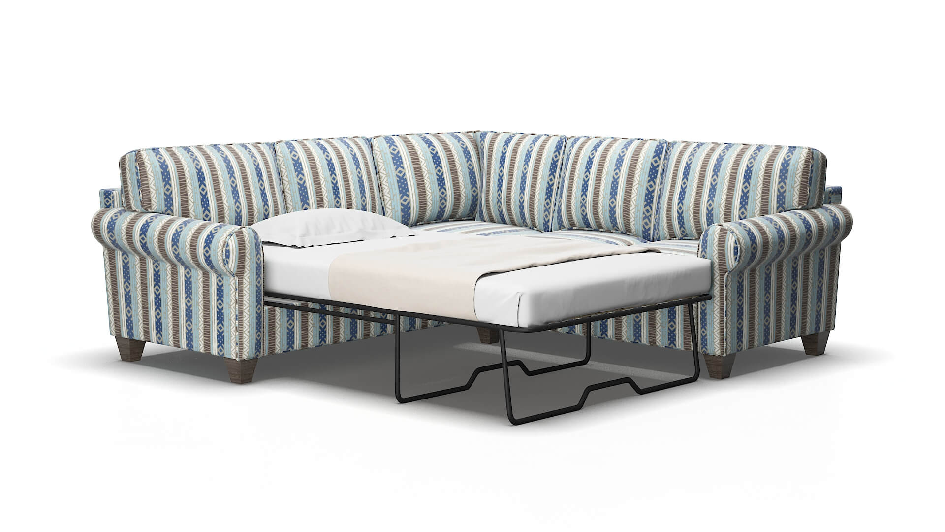 Augusta Bodhi Indigo Sectional Sleeper Espresso legs 2