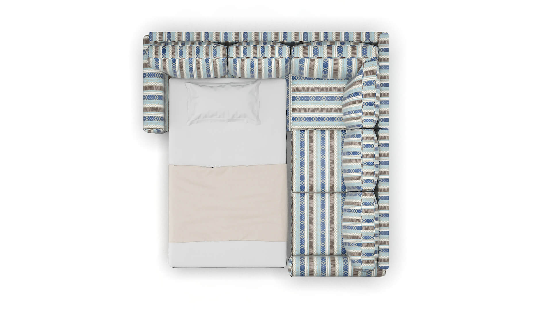 Augusta Bodhi Indigo Sectional Sleeper Espresso legs 3