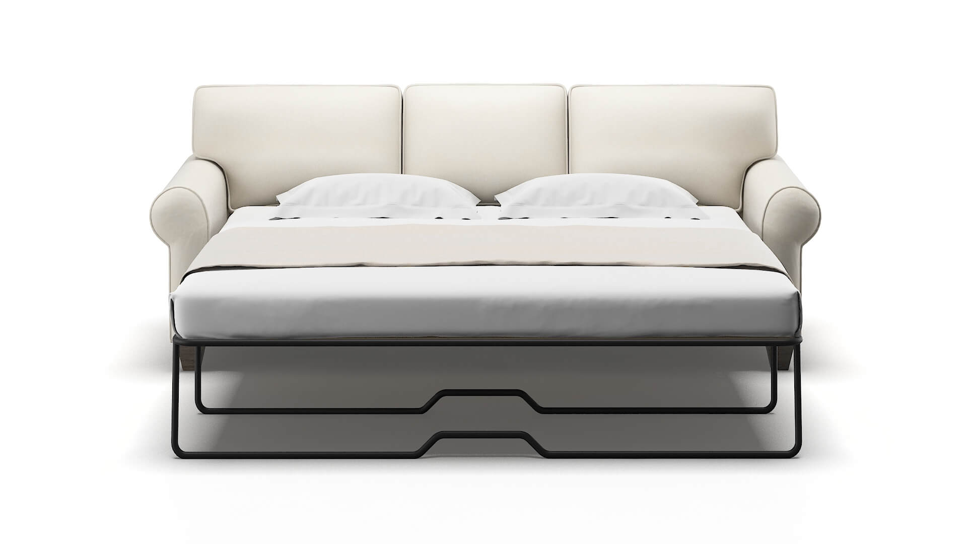 Augusta Bungalow Ivory Sofa Sleeper Espresso legs 1