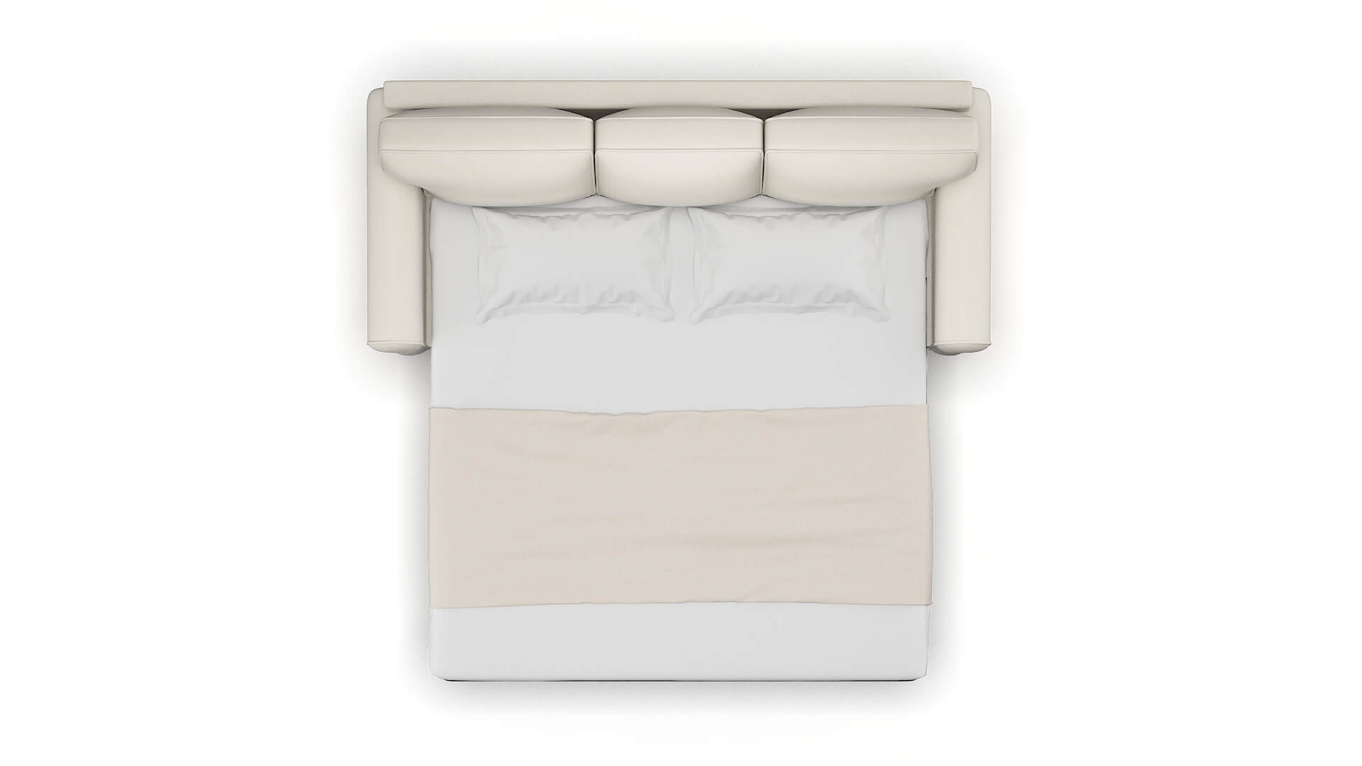 Augusta Bungalow Ivory Sofa Sleeper Espresso legs 3