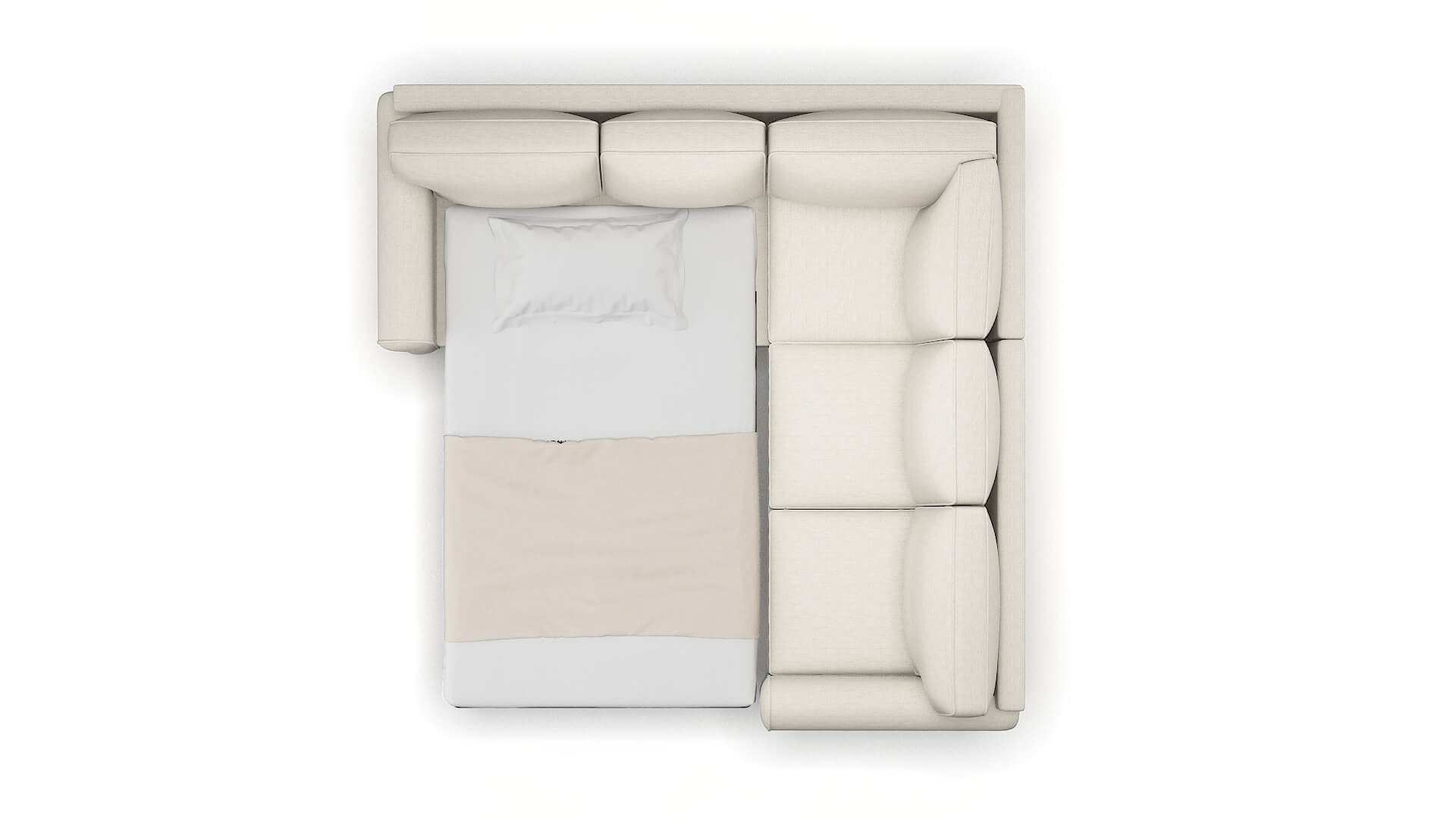 Augusta Catalina Linen Sectional Sleeper Espresso legs 3